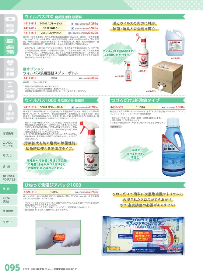 日陶科学 保健室消耗品カタログ 2024